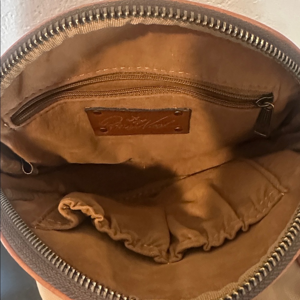 Patricia Nash Tan Embossed Round Crossbody Bag - Picture 5 of 6